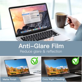 JETech Screen Protector for MacBook Air 13.6 Inch (Model 2025/2024/2022, M4/M3/M2), Anti-Glare Matte PET Screen Protector, Anti Fingerprint, Pack of 2