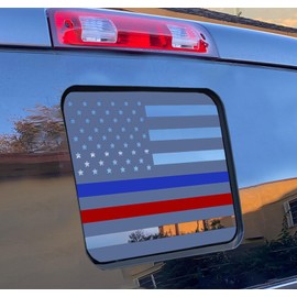 Xinghe for Ford F150 F250 F350 2015-2025 2026, Rear Middle Window American Flag Decals, Matte Black USA Flag Decal for Truck Back Window, for Ford Raptor 2015-2025 Accessories