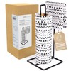 Kitchen Roll Holder Black with Kitchen Roll Washable Reusable Bamboo