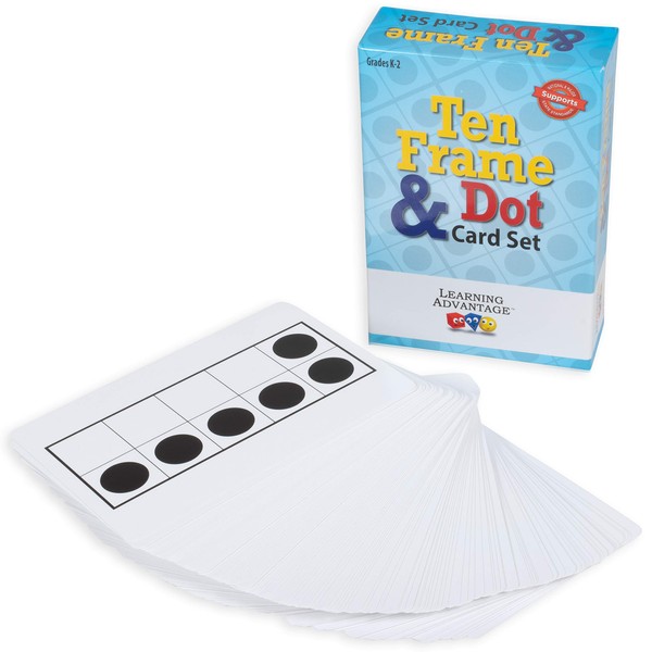 LEARNING ADVANTAGE Ten Frame & Dot Card Set - Math Manipulative - In-Home Learning - Math Game for Kids