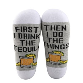 G2TUP Tequila Socks Tequila Lover Gifts Tequila Cocktails Socks First I Drink The Tequila Then I Do The Things Gifts (Tequila)
