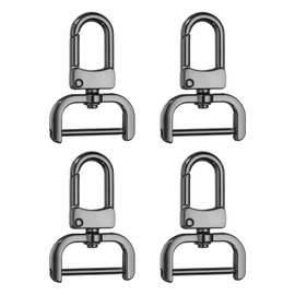 sourcing map 4pcs Detachable Snap Hook Swivel Clasp 1" (25mm) Zinc Alloy D-Rings Lobster Claw Clasp with Screw Bar for Keychain Lanyard Purse Hardware DIY Craft, Gunmetal