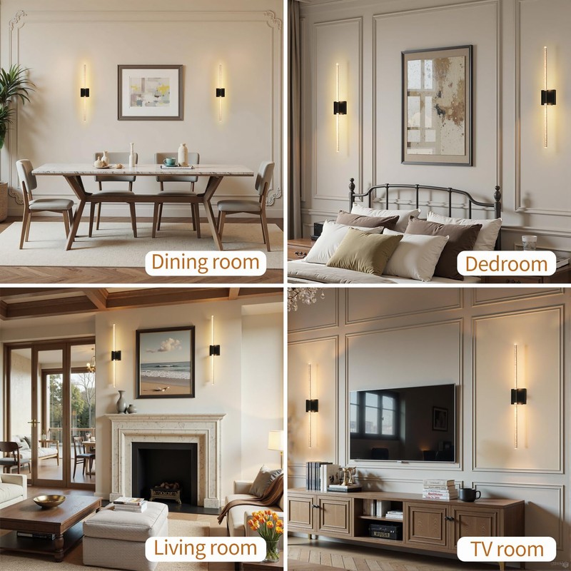 CNMYKYDS Set of 2 Battery Powered Wall Sconces, Wireless Wall