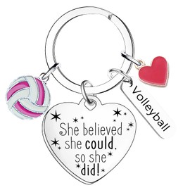 LLAFY Volleyball Gifts for Teen Girls Inspirational Gifts Keychain for Volleyball Players Congratulations Gift Keychain Encourage Keyrings for Volleyball Players