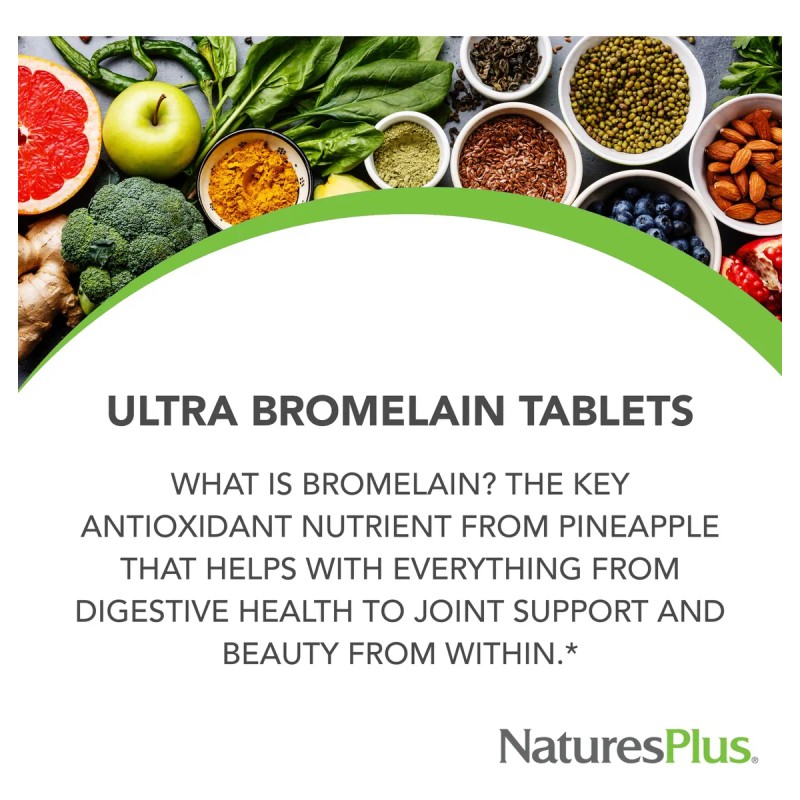 Natures Plus Ultra Bromelain 1500 Mg 60 Tabletas Vegetales