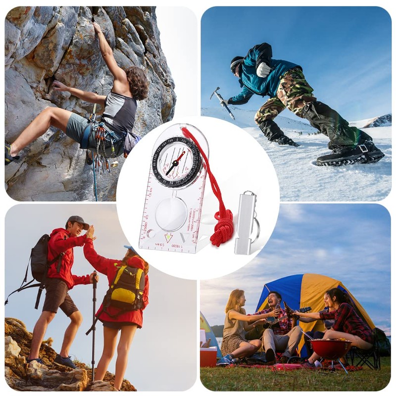 Orientation Compass, Compass and Whistle Hiking Navigation Compass, Portable Compass