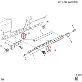 Factory/OEM 2004-2006 Pontiac GTO Rocker Panel Molding Screw and Retainer OEM NOS