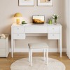 Makeup Vanity Dressing Table Desk w/ Stool Drawer Flip Top