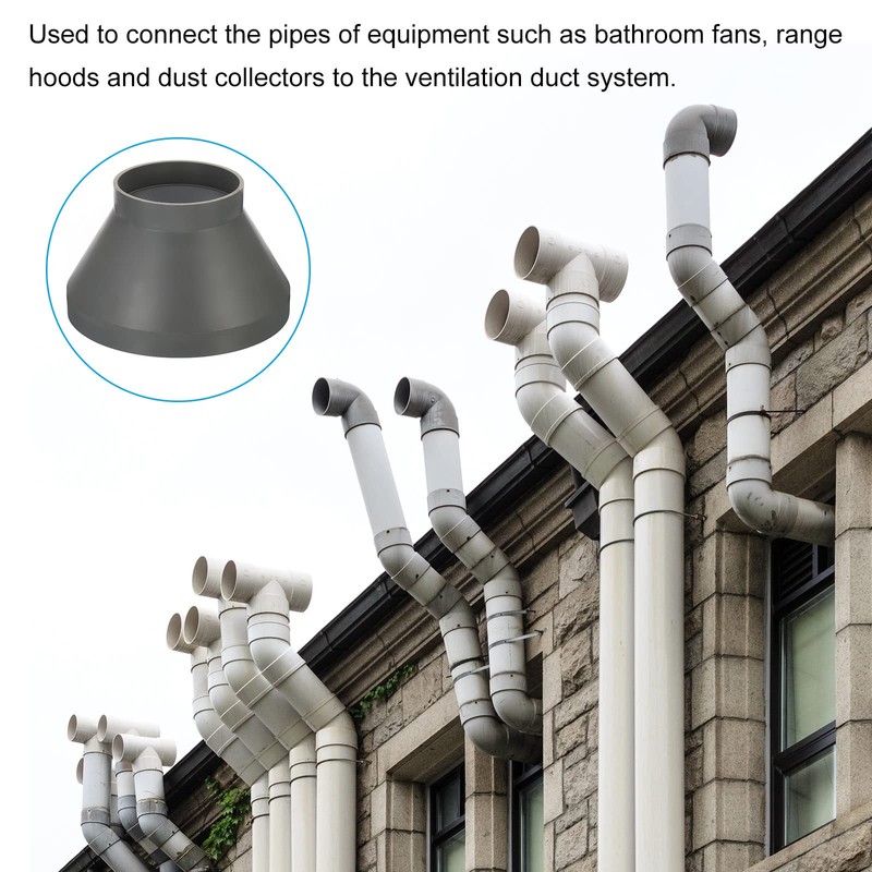 PATIKIL 8" to 4" Duct Reducer Connector, Heating Cooling Ventilation