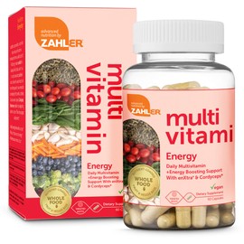 Zahler Multivitamin Energy, Daily Multivitamin +Energy Boosting Support, Multivitamin for Women and Men with Iron, Certified Kosher, 60 Capsules