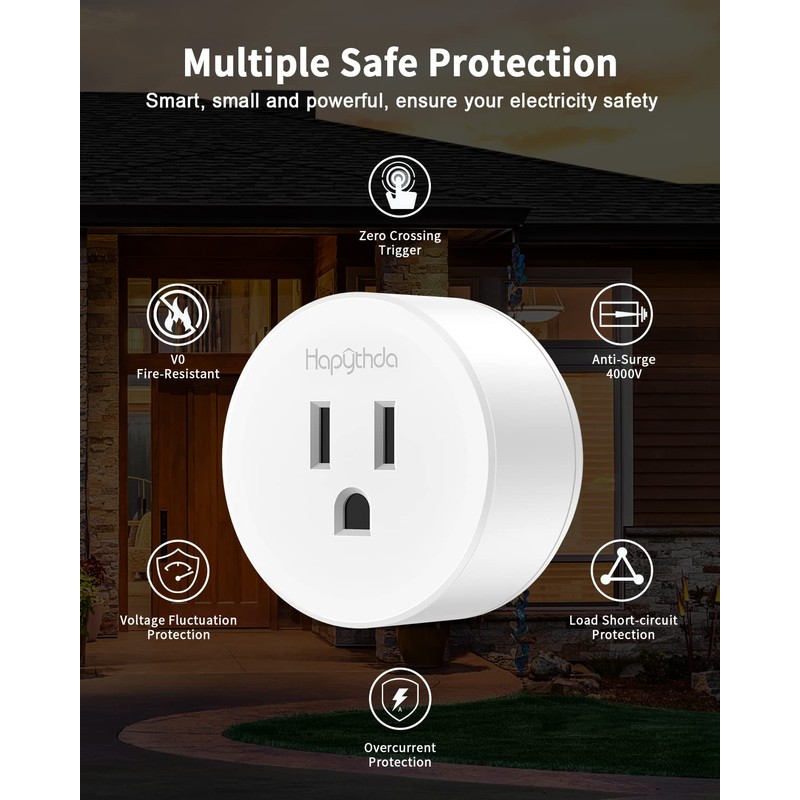 HAPYTHDA Smart Plug with Remote, 2.4GHz Wi-Fi & RF433 Wireless