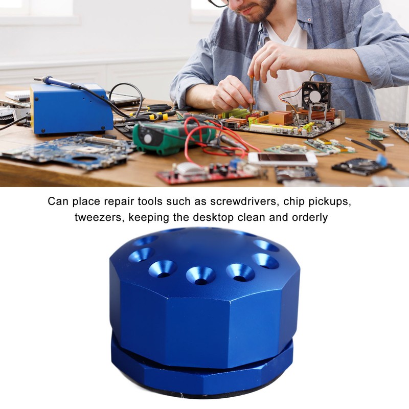 Screwdriver Storage Rack 10 Holes Aluminum Alloy Rotating Screwdriver Organizer