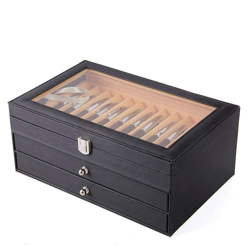 Pen Display Case Box, Leather Pen Storage Collect Holder Case