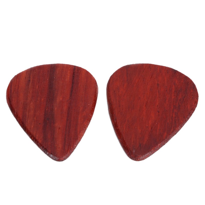 Guitar Pick Wooden Box with 2Pcs Red Rosewood Picks Musical