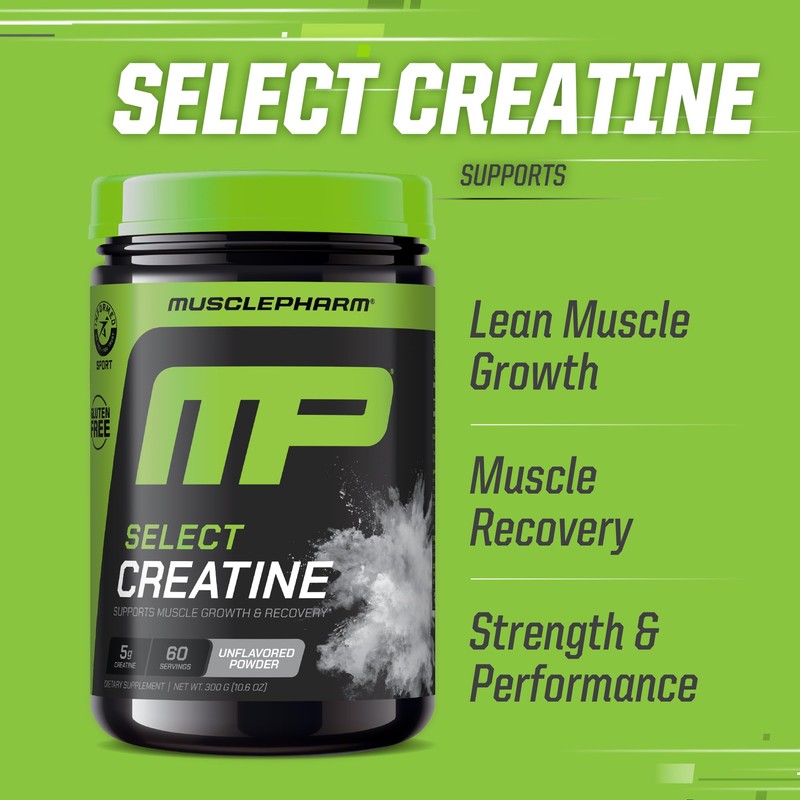 MusclePharm Creatine Monohydrate Powder, Pre Workout Muscle Builder & Post
