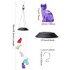 Solar Cat Wind Chimes, 6 LED Cat Memorial Wind Chimes