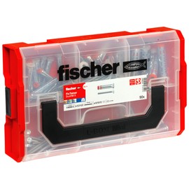 fischer FixTainer DuoHM Cavity Dowel + Screw TX, Dowel Box with 90 dowels and Screws, Panel dowels for attaching TV Brackets, Lights, etc. in Panel Building Materials, Practical Set