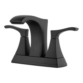 Pfister Venturi Bathroom Sink Faucet, 4-Inch Centerset, 2-Handle, 3-Hole, Matte Black Finish, LF048VNBB