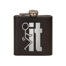 Rogue River Tactical Funny Screw It Stainless Steel Hip Flask Premium Matte Black Makes a Great Gift For Him Dad Father Gag Joke Gift