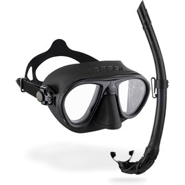 Cressi Calibro Mask and Corsica Snorkel Kit - Black