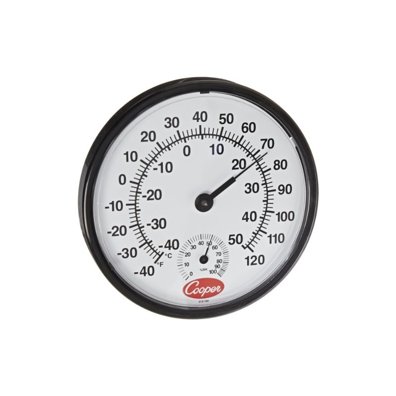 Cooper-Atkins 212-150-8 Analog Hygrometer, -40°F to 120°F Temperature Range, 12"