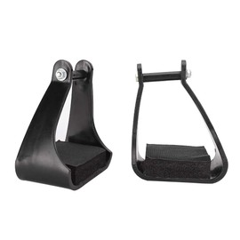 Vitdipy Plastic Stirrups Ergonomic Angled Design Western Riding Safety Saddle Trail Black Padded Foam Foot Pad for Long Riding