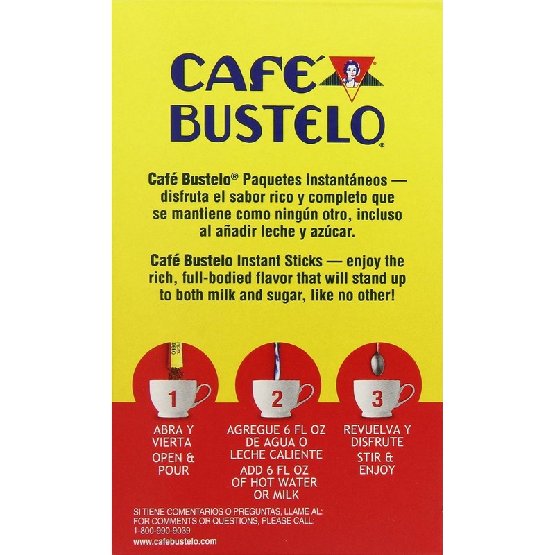 Cafe Bustelo Instant Espresso Coffee Single Serve Packets 6 Count