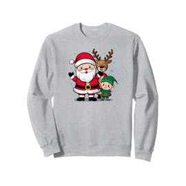 Santa Claus Reindeer Elf Holiday Christmas Sweatshirt