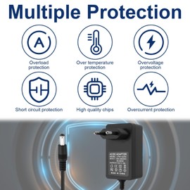 12V 2A Netzteil Adapter mit 1,5 m Kabel – Universelles AC 100-240V auf DC 12V 24W Ladegerät mit 5,5 x 2,1 mm Stecker für LED Streifen, CCTV Kamera, Router, Lautsprecher, Monitor