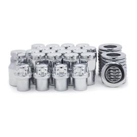 KnLoom Lug Nuts & Locks 7 for Corvette 1957-1982 for Impala 1958-1970 1977-1984 Chrome Flat Top 75 Shank/Washers