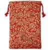 Senitosuin Nishijin Textile Brocade Drawstring Bag (Lined), Red Gold Dragon,