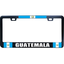 XHuiZio Guatemala Flag License Plate Frame for Women/Men, Black Stainless Steel License Plate Frame 2 Holes & Screws for Car, 12x6 Inch Fits Standard US/CA