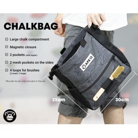 APE13® Chalk Bag Also Available as a Boulder Set (Chalk Bag, Boulder Brush, Chalk) - Perfect Bouldering Gift and Enough Space for Boulder Accessories (Chalkbag)