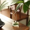 Unbranded Pink Crystal Flower Glass Figurine Ornament Paperweight Table Decoration