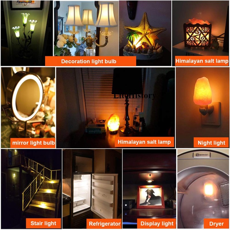 LiteHistory E12 1 watt Equal 15w Night Light Bulbs 150lm