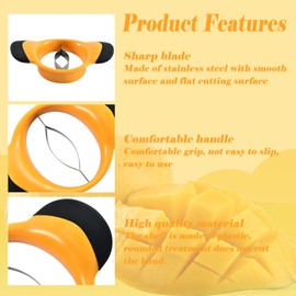 Pwireless Mango Slicer Peeler Cutter Splitter Pitter Divider with Stainless Tteel Blade Removal Tool Anti-skid Handle Super Large Mango Kernel Remover