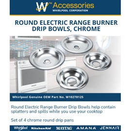 Whirlpool W10278125 Drip Pan Kit, Chrome