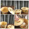 Mobestech Retro Enamel Mixing Bowl Lard Oil Storage Canister Decorative