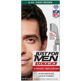 Just For Men AutoStop Hair Dye Dark Brown A-45 - Comb-in Color Gray Hair Coloring for Men with Comb Applicator