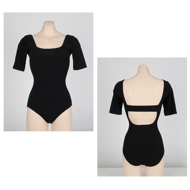 Short Sleeve One Piece Swimsuit Woman Backless Push Up Swimwear
