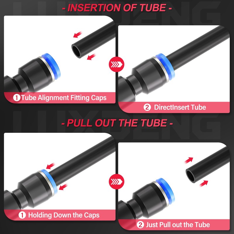 luxdeng 4MM OD Black Polyurethane PU Air Hose Line Air