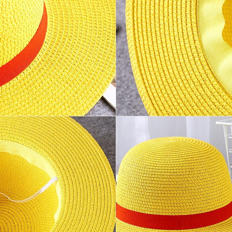 Sombrero de paja Luffy de una pieza BeisDirect, protector solar,