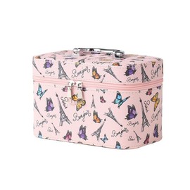 Nollia Paris Bonjour Butterfly Travel Makeup Bag – Large Capacity Portable Cosmetic Organizer, Toiletry Storage Case for Women