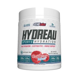 EHPlabs Hydreau Sports Hydration 30 Serves | Electrolytes Coconut Water Magnesium Recovery Vitamin Beverage Energy Drink Mix Natural:_Raspberry Refresh_40 Serves