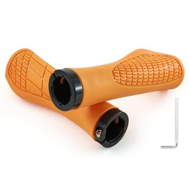 MAJOYLIFE Bicycle Grips, Ergonomic Grips for MTB, BMX, Scooter, Road Bike with 22 mm Handlebar (Orange)