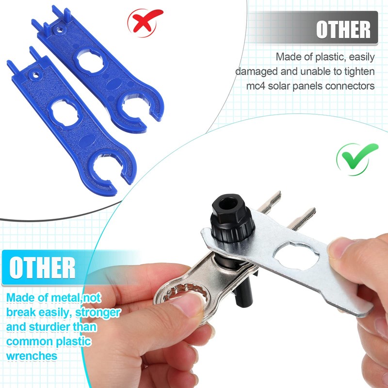 6 Herramientas de Conector de Panel Solar Llave Inglesa de