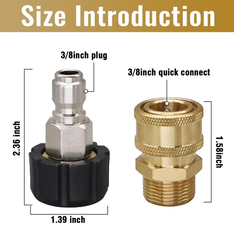 Napredak M22-14mm Quick Connect to 3/8" Adapter Kits for Pressure