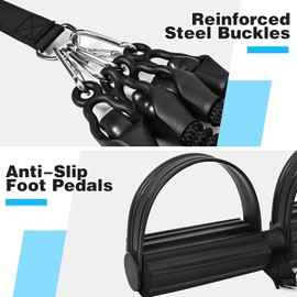 FUNFLEX Resistance Band Set with Foot Pedal and Door Anchor - Fitness Expander 100 lbs Training Device for Home, Home Gym, Muscle Training, Strength Training, Resistance Band System