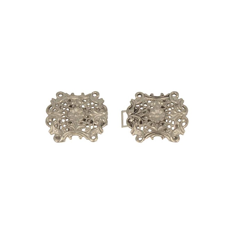 Breiter Dirndl Buckle Clasp, Traditional Apron Clasp, Metal with Flower,