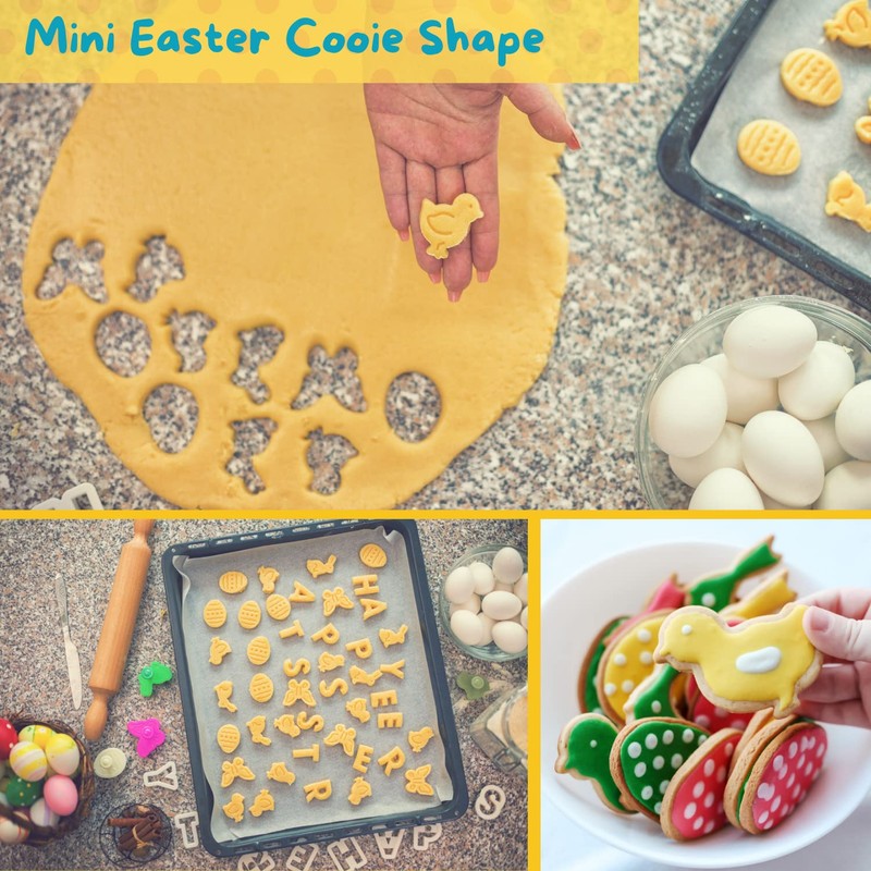 Crethinkaty Mini Easter Cookie Cutter Set,12 Pcs Shamrock Cookie Cutters